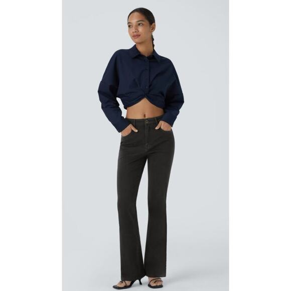 Halara Flex™ Mid Rise Button Pockets Stretchy Knit Casual Bootcut Jeans - Picture 6 of 10